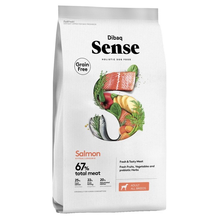디바크센스 어덜트 강아지 그레인프리 살몬 건식사료, 연어, 1개, 12kg