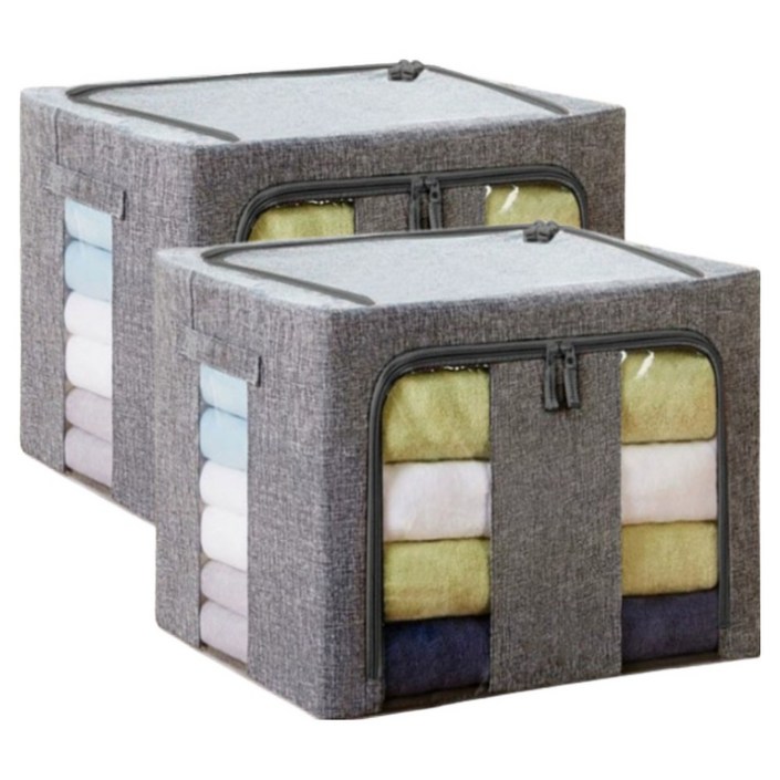 데보코 대용량 모던 리빙박스, 그레이, 2개