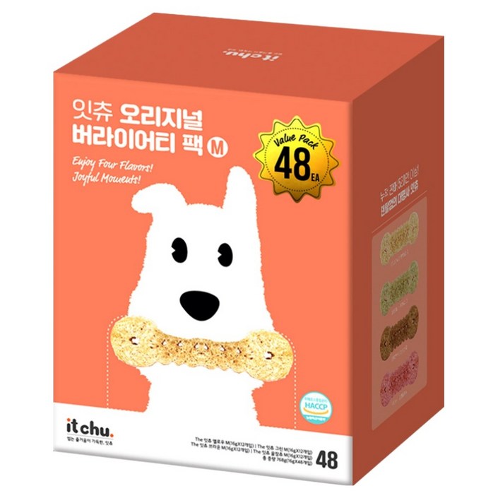잇츄 핏펫 강아지 오리지널 버라이어티팩 덴탈껌 M 48p