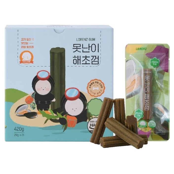 로렌츠 강아지 덴탈 껌 21개입, 해초, 420g, 1개