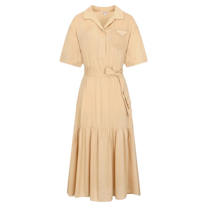 나이스클랍 포켓자수 디테일 원피스