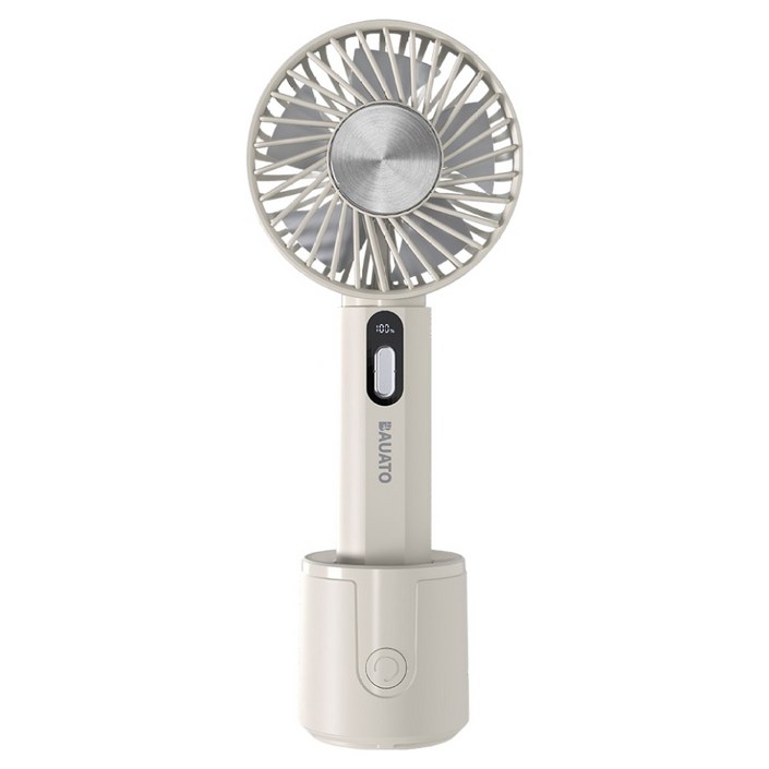 바우아토 무선 저소음 미니 회전 거치 급속 대류 냉각 휴대용 손선풍기, DB0511, 아이보리