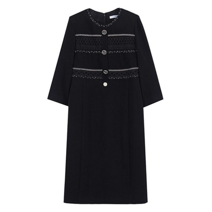 올리비아하슬러 여성용 라운드넥 실버단추 정장 원피스 OHBFOP203