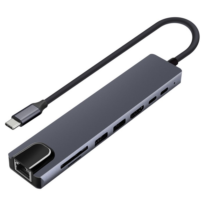 컴스 컨버터 8 IN 1 HDMI 4K PD 이더넷 SD카드 USB C타입 멀티 허브 도킹스테이션 TB999