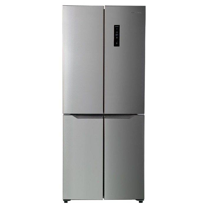 쿠잉전자 글램 글라스 대용량 418L 양문형 4도어 냉장고 방문설치, MD405M