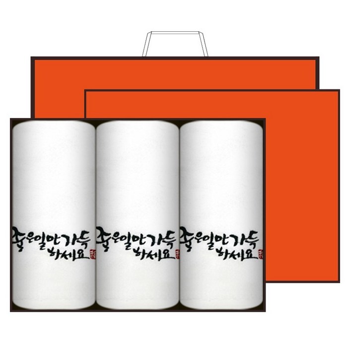 송월타월 좋은 일만 가득 하세요 타월 3p  케이스 세트  쇼핑백