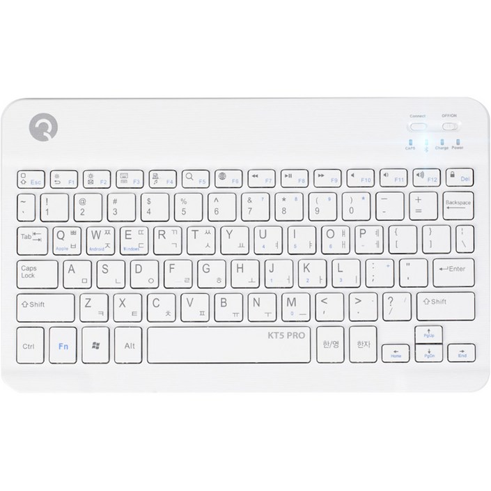 로이체 휴대용 충전식 블루투스 5.0 울트라 슬림 무선 키보드, 화이트, KT5 PRO, 텐키리스 로이체 휴대용 충전식 블루투스 5.0 울트라 슬림 무선 키보드, 화이트, KT5 PRO, 텐키리스