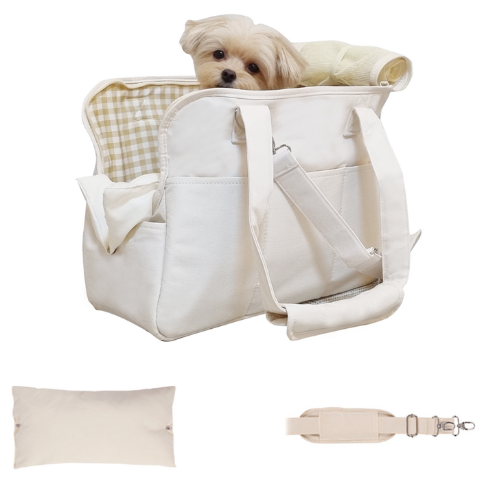 난펫 강아지 기내용 슬링백 산책 이동 가방  쿠션  크로스끈 세트