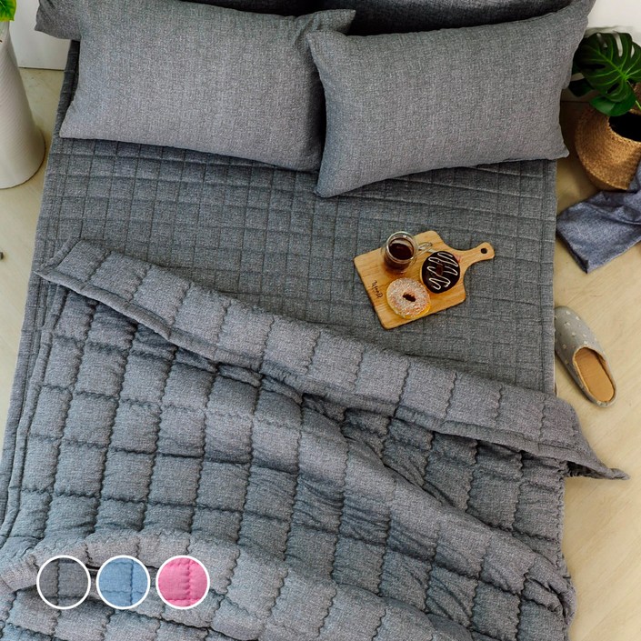 스코홈 인디고 차렵이불  패드  베개커버 3종 침구세트