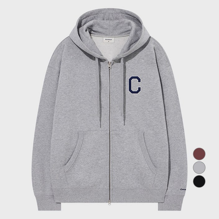 커버낫 남녀공용 C 로고 면 후드집업
