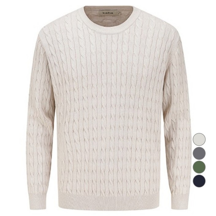 지오지아 남성용 수피마 케이블 코튼 니트 AEF1ER1103