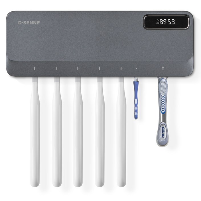 디센느 UVC 온열 건조 칫솔 거치형 살균기 DSTS002, DSTS002, 다크그레이
