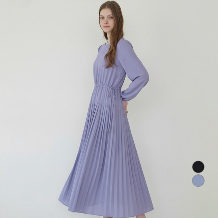 에이비에프지 여성용 허리 셔링 라운드 원피스 AFY1ZO33