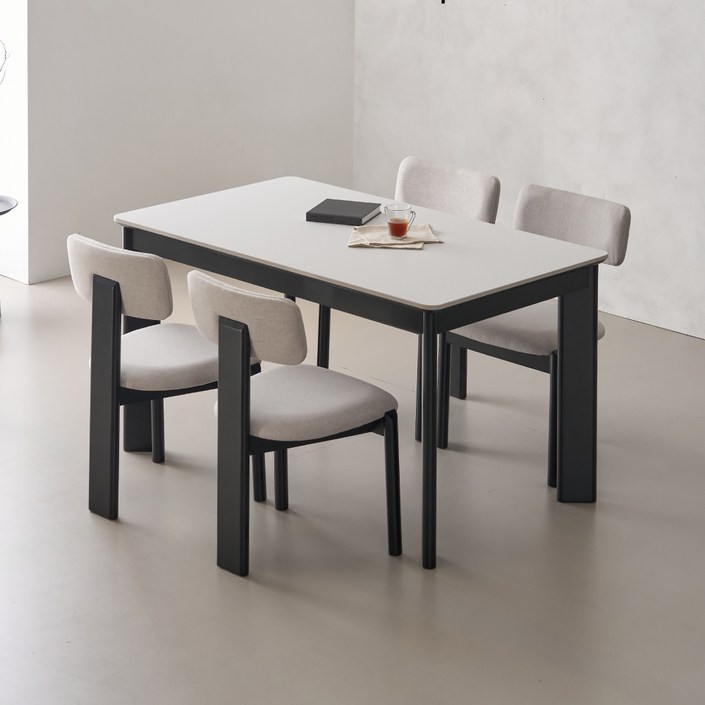 폴인퍼니 지아노 12T 포세린 세라믹 1400 원목식탁 세트 방문설치