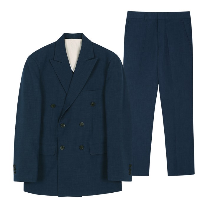 듀아크 남성용 여름용 포멀 린넨더블 수트 세트