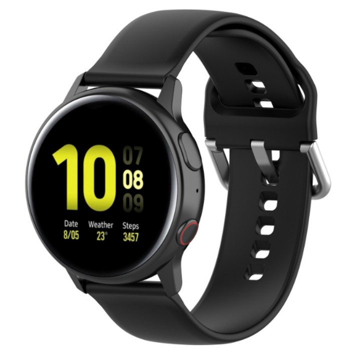 메오르 갤럭시워치 호환 실리콘 스포츠 버클 스트랩, 블랙, 1개