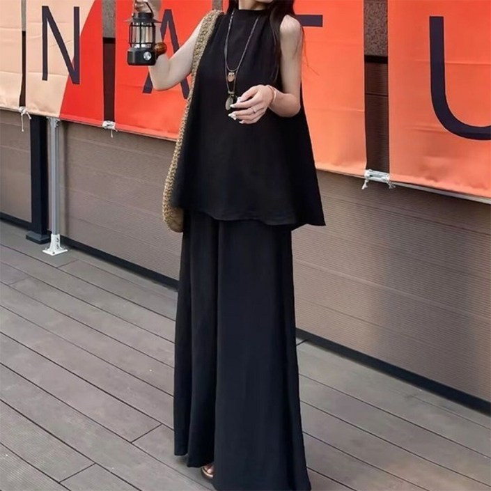 모이르벨라 빅사이즈 통기성 여름 민소매 투피스 세트 O2630098