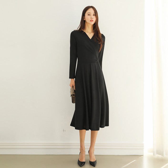 프롬코 옆셔링 랩스타일 롱 원피스 FRC121