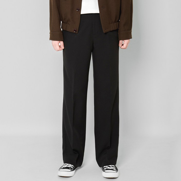 더액션 남성용 감탄 링클프리 세미 와이드 슬랙스 정장 바지 P3009