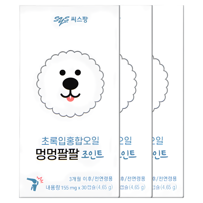 멍멍팔팔 강아지 영양제, 30정, 뼈/관절강화, 3개