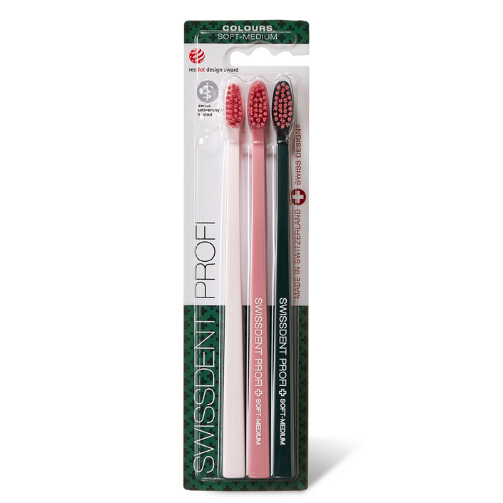 스위스덴트 0.15mm 미세모 컬러즈 칫솔 트리플팩, 1개, 3개입