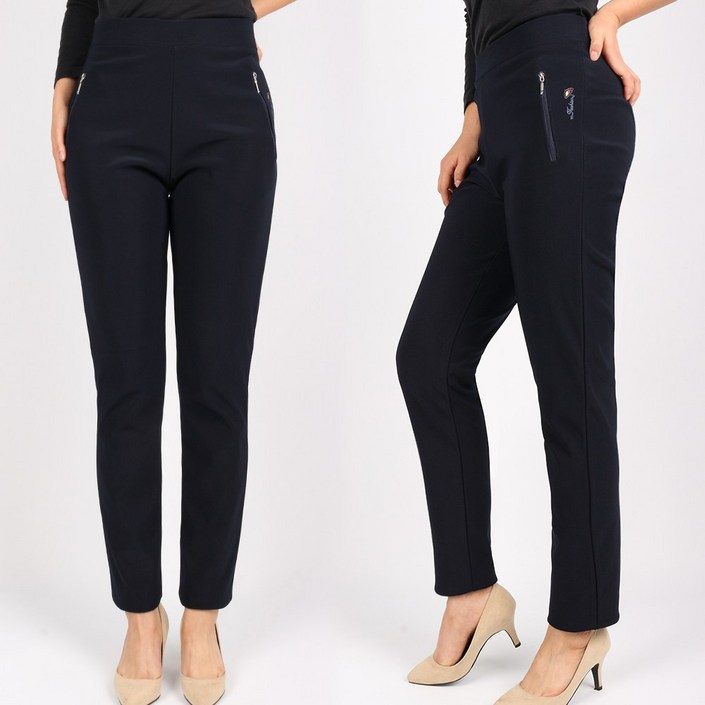 11여성아놀드지퍼바지 여자 스판 밴딩 편안한 슬랙스 슬림핏 데일리 골프웨어 빅사이즈