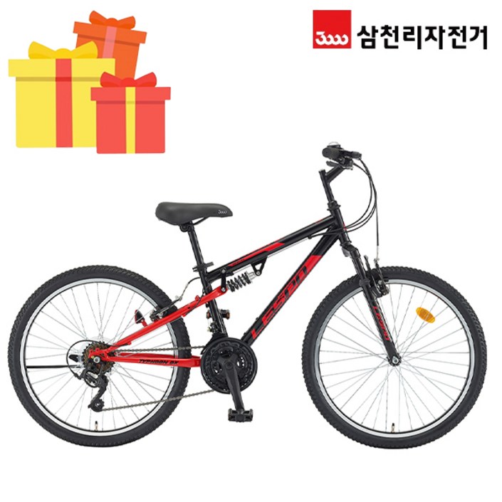 삼천리 완조립 2022 태풍 DX 24인치 21단 컴포트 산악형 주니어 MTB 자전거, 블랙레드, 1개, 159cm
