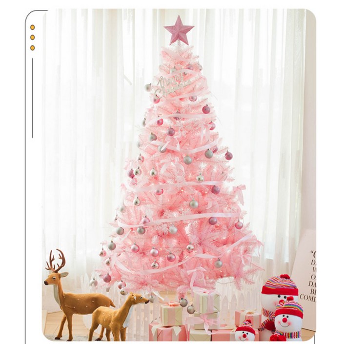 핑크 크리스마스 트리 홀리데이 소품 장식 매장 카페 호텔 파티 1.2M 1.5M 1.8M 2.1M 2.4M