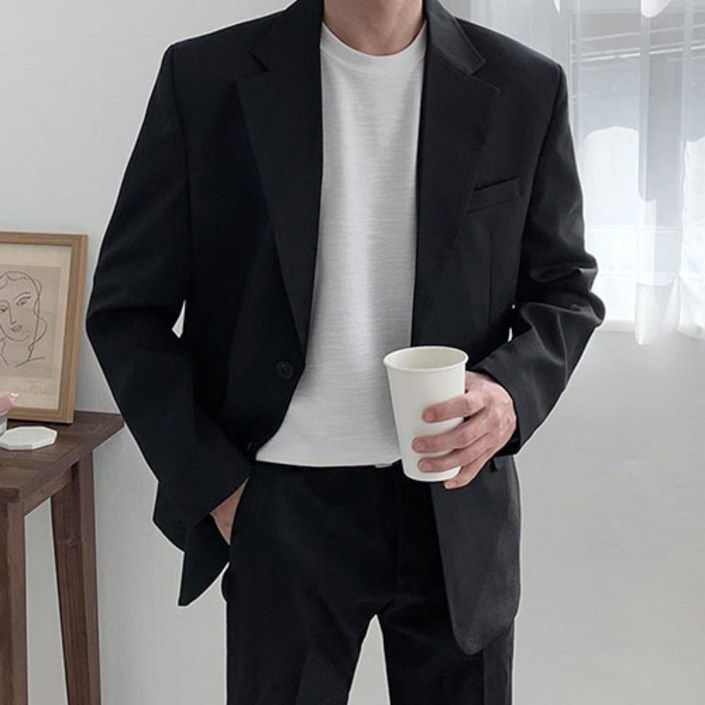 데일로엔 남성 캐주얼 정장 자켓 바지 투피스 세트