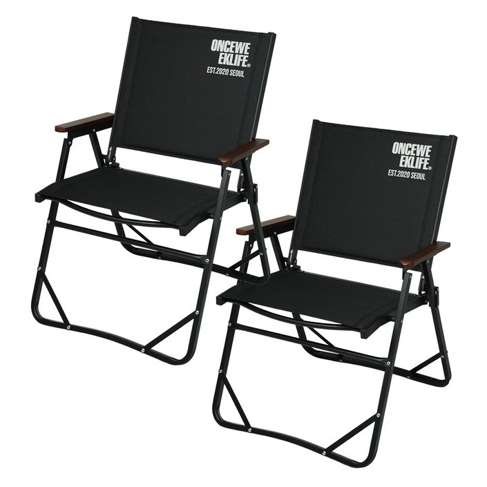 원스위크라이프 컴피 폴딩 체어 L, 2개, 블랙