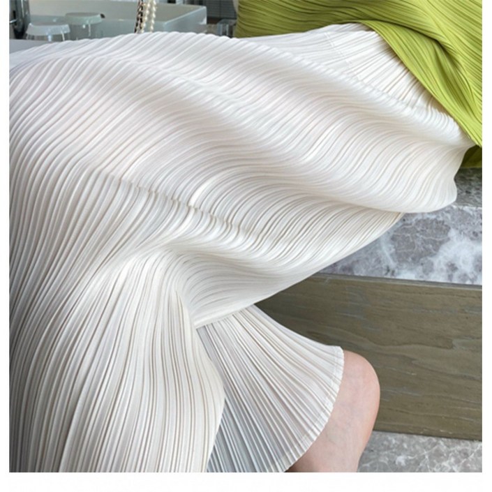 마이핏라이프 여성 프리미엄 플리츠 와이드 팬츠 여름 주름 통바지 밴딩 루즈핏 데일리룩