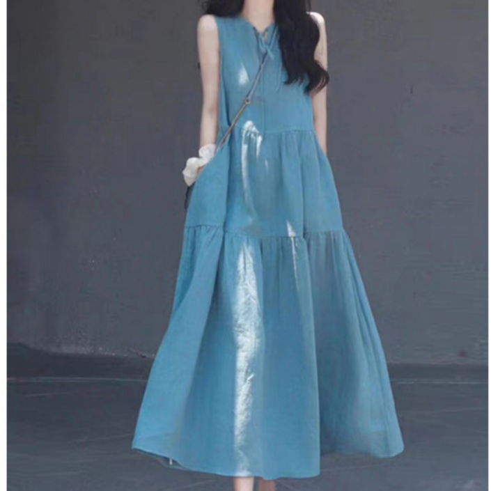 미소모드 러블리 리본 포인트 베이직 캉캉 원피스 m0080