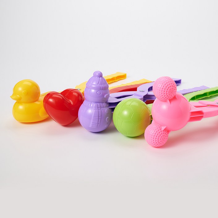 엠플로우 대형 38cm 스노우볼 메이커 세트 8종 엠플로우 3세 이상 KC 인증 제품 눈놀이 모래놀이 눈오리 집게, 5개, 혼합색상, 500g