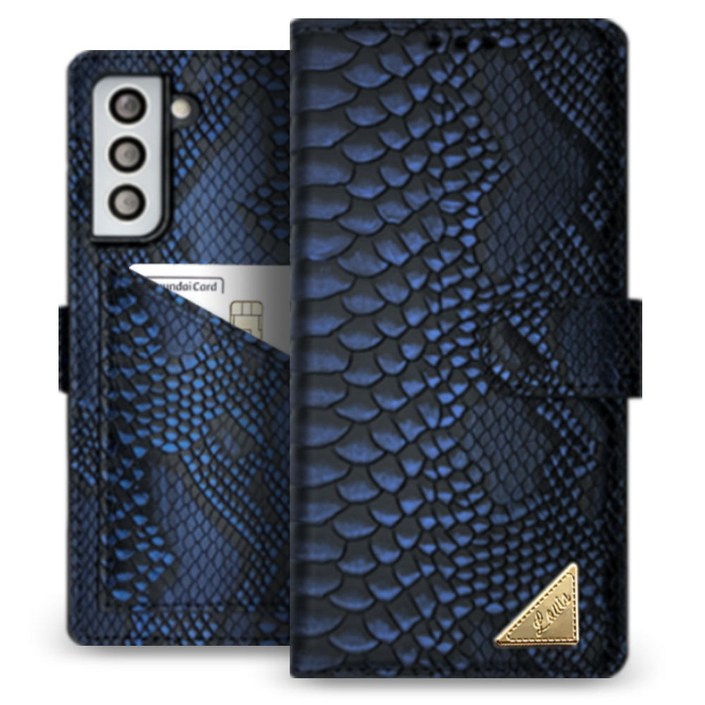 갤럭시 S21울트라 SMG998 스네이크 천연소가죽 다이어리 지갑형 휴대폰 케이스