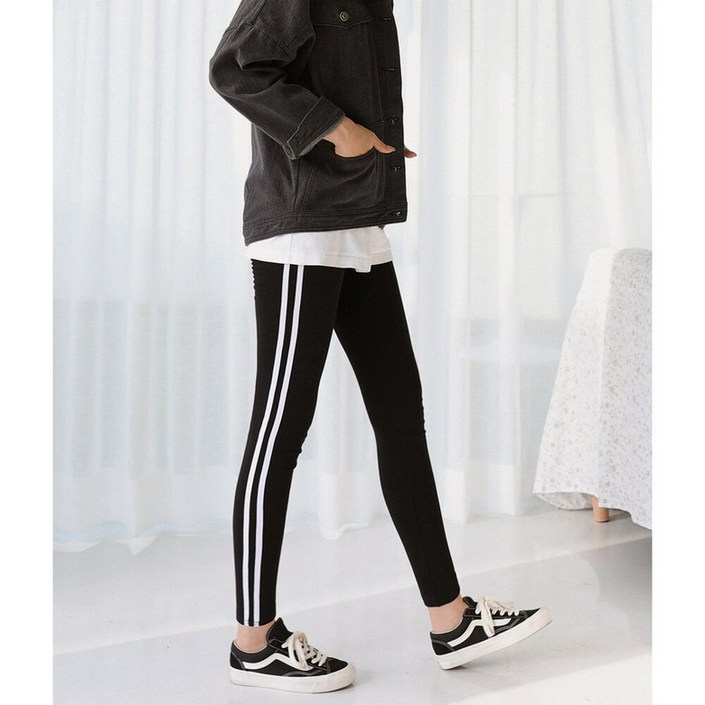 비비드글램 옆라인 도톰 레깅스 3color 빅사이즈 F XL 신축성좋음 피치기모