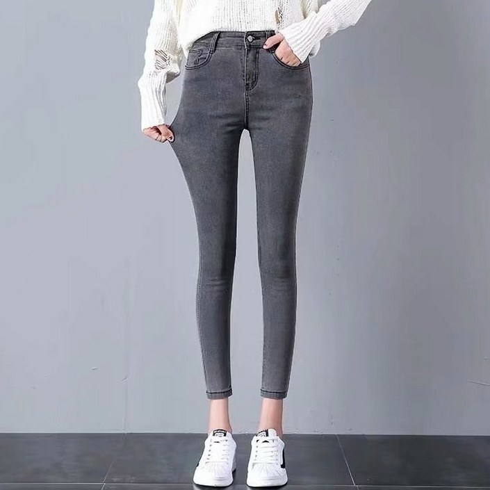 수입 신상 봄 가을 여성용 청바지 레깅스 봄 가을철 수입 스키니 청바지 다양한 스타일링 롱 디자인 발목 몸매 라인 종아리