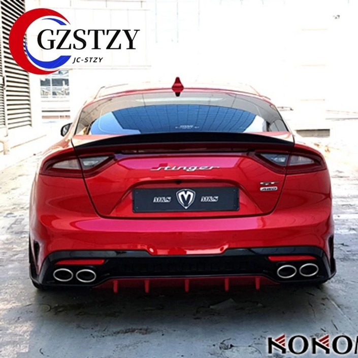 기아 K8 스팅어 R스타일 리어 스포일러 리얼 카본 바디킷 1419 호환