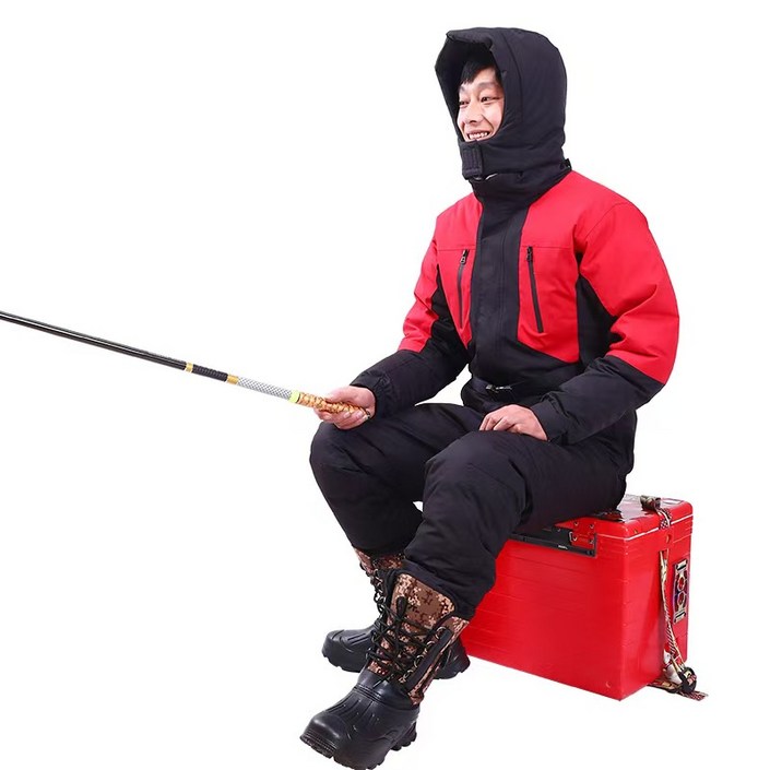 WIRQO 겨울 라이딩 오토바이 방한복 방한 방풍 배달 방한복 라이더 우주복 겨울 도톰한 방수 점프슈트 겨울 보온 패딩 겨울 낚시 바다 낚시 옷 얼음 낚시 방한 낚시 옷, 블루