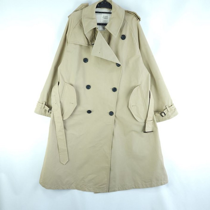 빈티지프렌 여80스튜디오톰보이 베이지 루즈핏 트렌치 코트