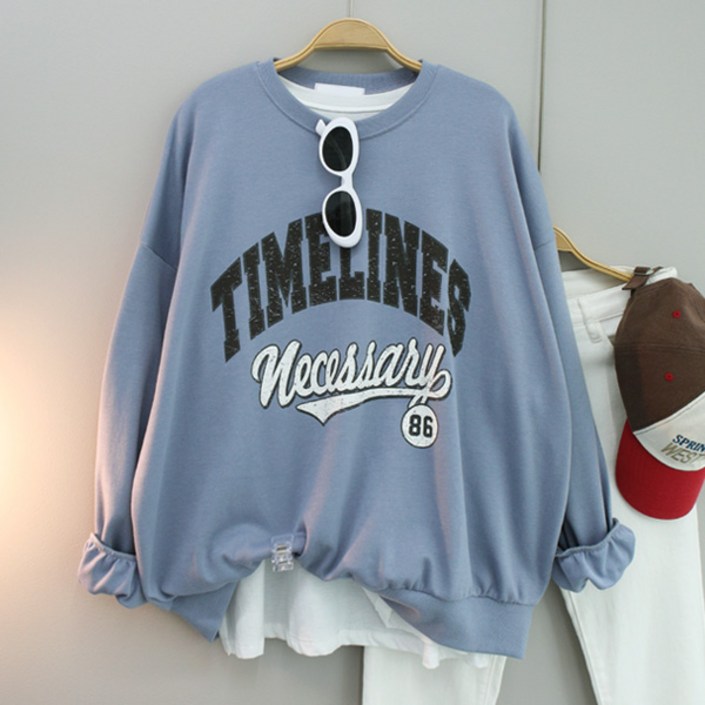 달콩 여성 빅사이즈 루즈핏 긴팔티 캐주얼 TIM빈티지오버핏맨투맨