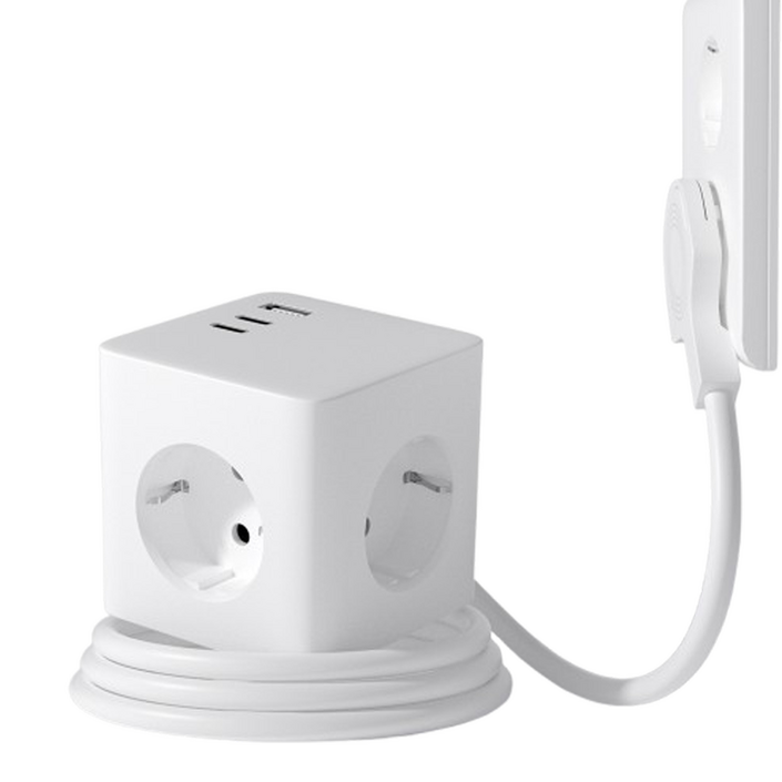 바우토 납작 큐브 고용량 멀티탭 콘센트 3구 usb 4000W