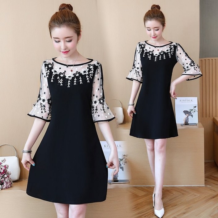 SAMARA 여성 여름 봄 롱 레이스원피스 티렌 뷔스티에 플레어