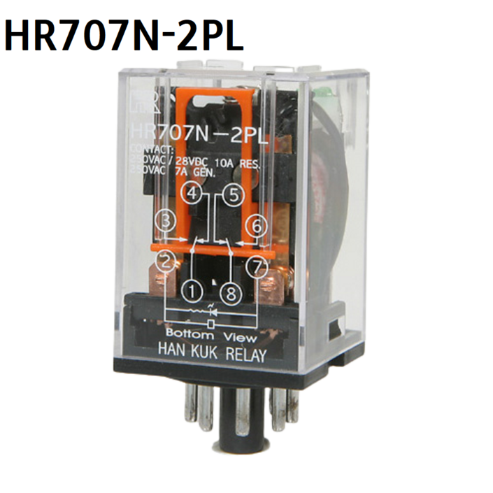 HR707N-2PL 카콘릴레이 HR707-2PL 전압220V KACON 8핀릴레이, 1개