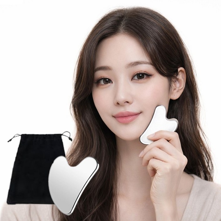 트리오즈 스텐 하트 괄사 마사지기 얼굴 바디 마사지 파우치 증정