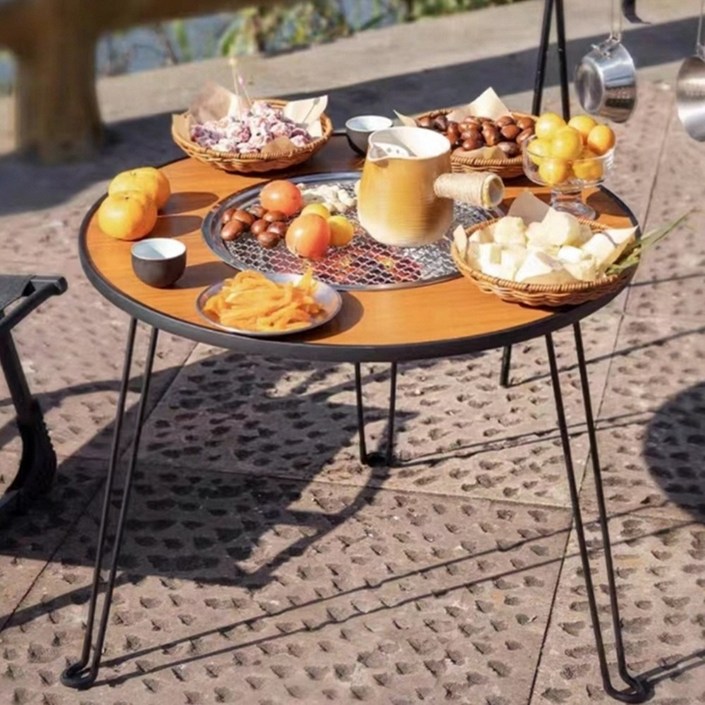 화로대 캠핑 바베큐 화롯대 접이식 원형 야외 테이블