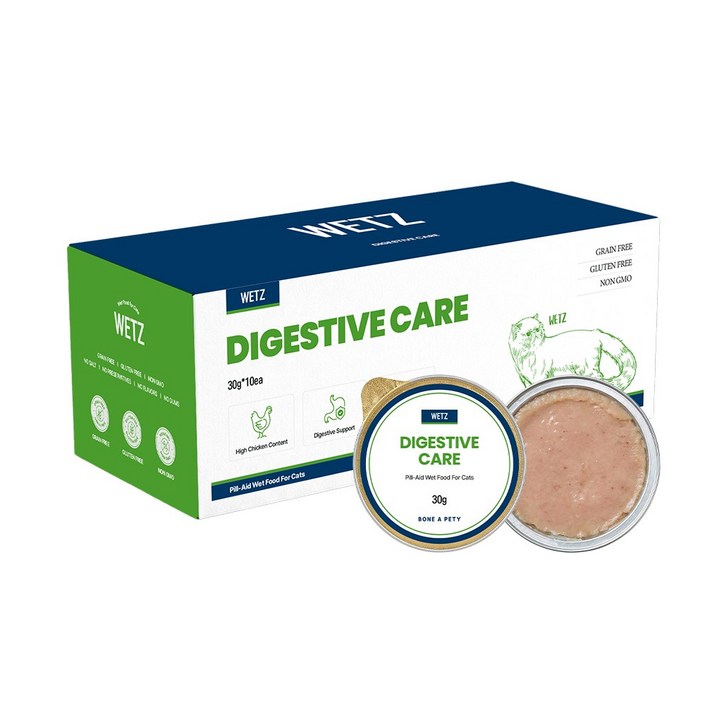 본아페티 고양이 소화&흡수 기능성 습식 캔 사료 투약보조겸용 무항생제, 60개, 30g, 닭