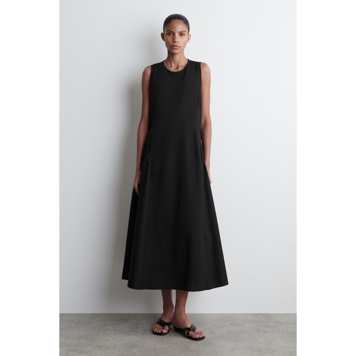 COS 코스블랙사이드개더롱원피스