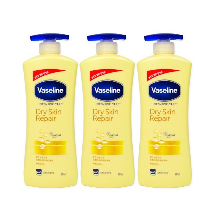 정소프트마켓 바세린 드라이스킨 리페어로션600ml3개 보습로션 바디로션 건성용, 3개, 600ml