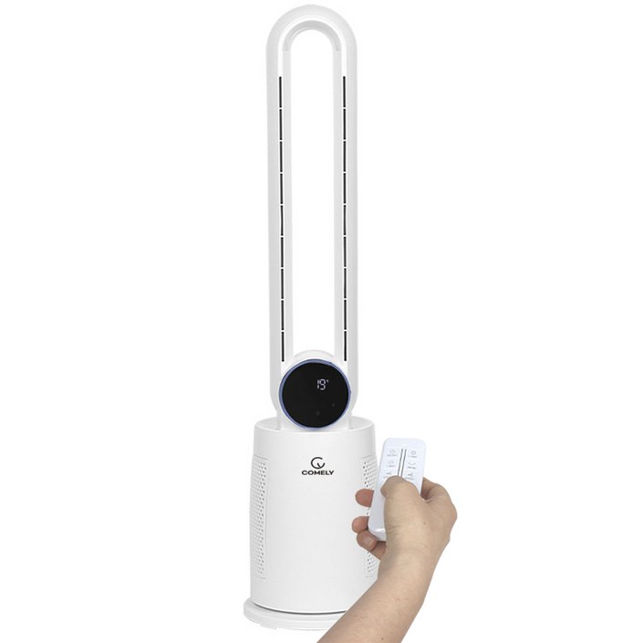 BLDC 공기청정형 대형 리모컨 날개없는 선풍기 LED 터치패널, 1개