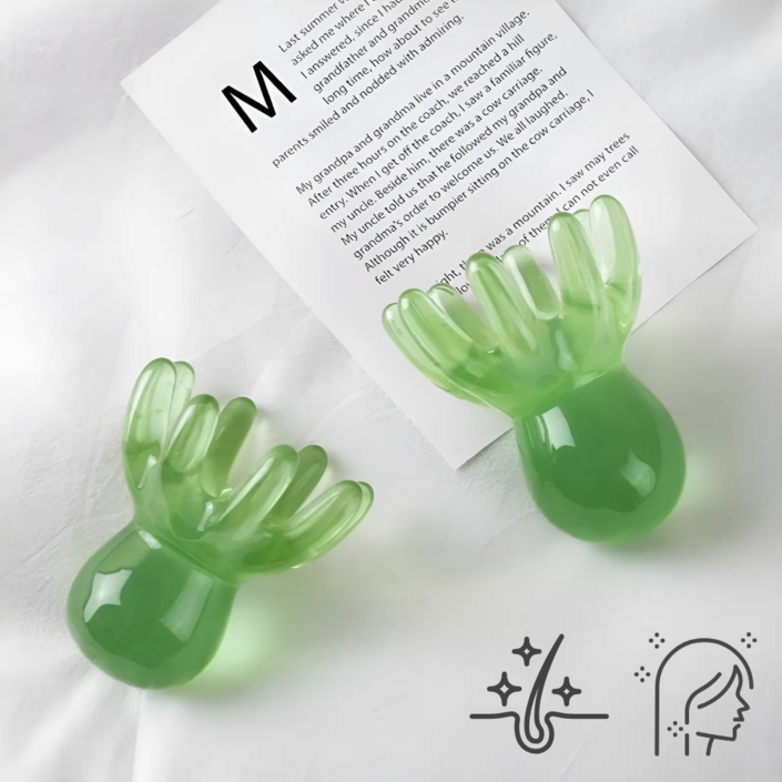 심바로 문어 두피 괄사 마사지기 11, 그린, 1개